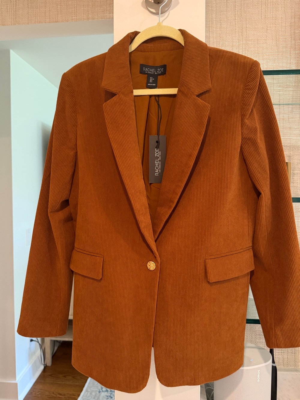 Rachel Zoe Rust Corduroy Single-Button Blazer